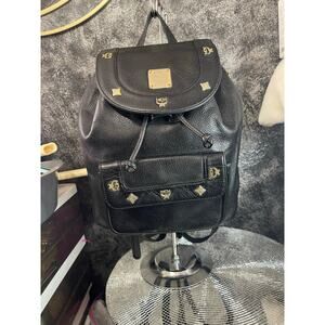 MCM studded vintage leather backpack